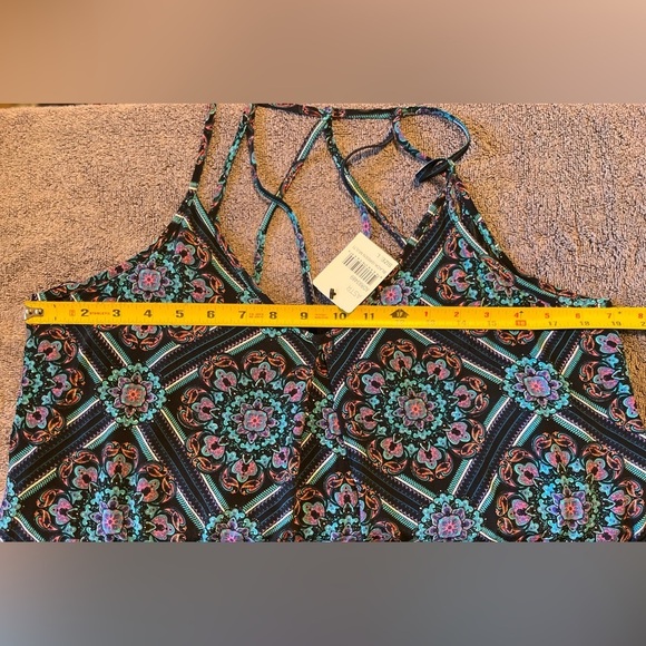 NWT ASTR The Label Black/Green Print Hi Low Strappy Sundress Size L - Picture 3 of 6